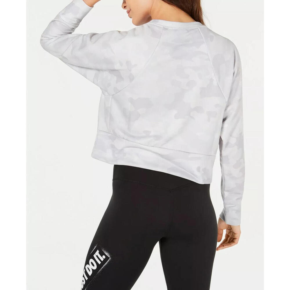 Nike Women's Dri-FIT Wolf Grey Camo Training Top (CJ7746-010) Size L - Picture 4 of 6